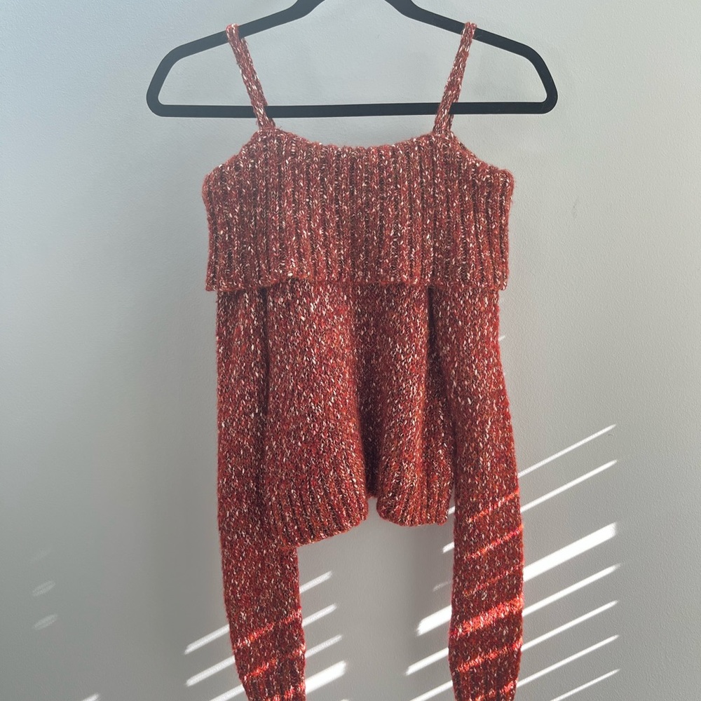 off the shoulder knit sweater
